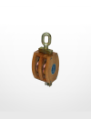 RE04) Wooden Block with Shivel Oval Eye (Double Sheave) Rigging Equipment Marine & Offshore