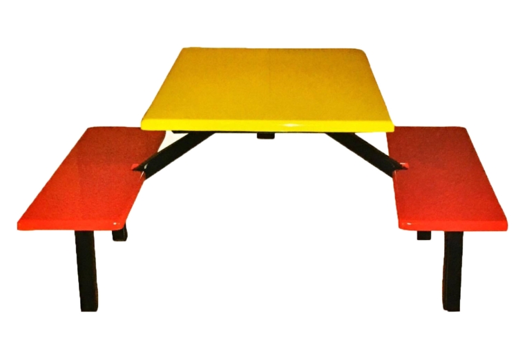 AK402 - FIBREGLASS TABLE WITH BENCH 4 Seater Canteen Table (Fibreglass Table Top) Fibreglass Furniture