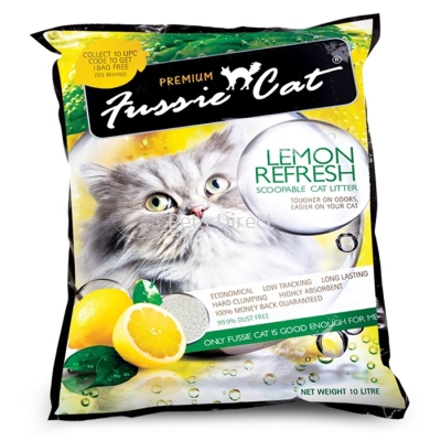 Fussie Cat Litter Lemon Refresh 10L