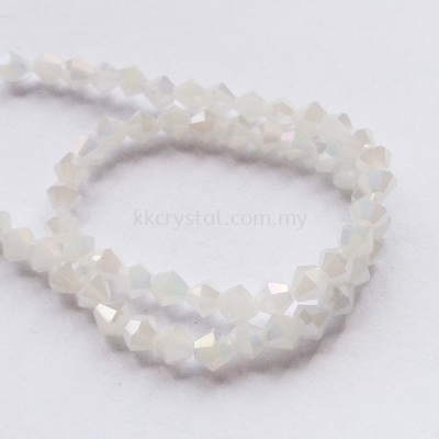 Crystal China, 4mm Bicone, B70 White Opal AB