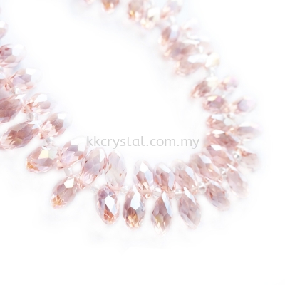 Crystal China, 13mm Teardrop, B50 Peach AB.