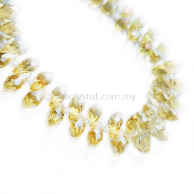 Crystal China, 13mm Teardrop, B62 Jonquil AB