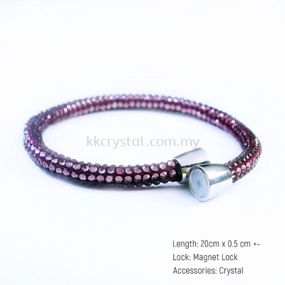 Skinny Bolster Bracelet, A15 Amethyst