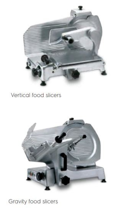 Vertical food slicers/Gravity food slicers