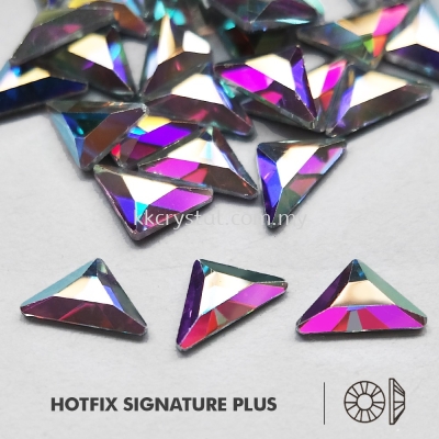 Signature PLUS, Special Shape, Code 801# Triangle Alpha Flat Back, 6.3x11mm, Crystal AB, 144pcs/pkt