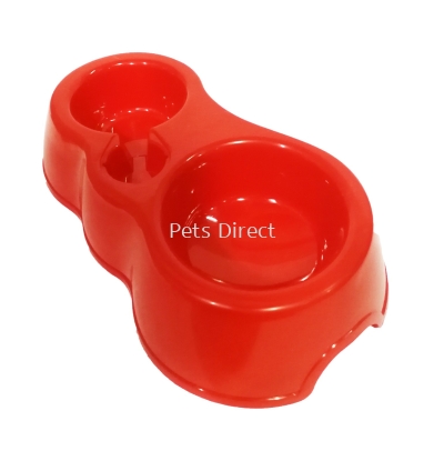 Cat Double Plastic Bowl