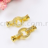 Clasp Round Shape, Code A45148, Gold Plated, 2pcs/pkt Clasp  Jewelry Findings, White Gold Plating