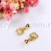 Clasp, Code 0283028, Clover, Gold Plated, 2pcs/pkt Clasp  Jewelry Findings, White Gold Plating