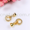 Clasp, Code 0283029 Round, Gold Plated, 2pcs/pkt Clasp  Jewelry Findings, White Gold Plating