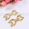 Clasp, Code A75236, Love Shape, Gold Plated, 2pcs/pkt Clasp  Jewelry Findings, White Gold Plating