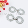 Clasp Round Shape, Code 0283022, White Gold Plated, 2pcs/pkt Clasp  Jewelry Findings, White Gold Plating