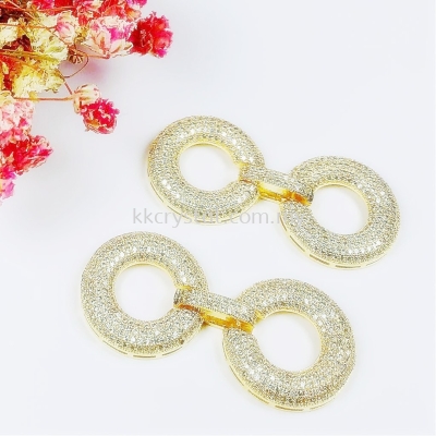 Clasp Round Shape, Code 0283022, Gold Plated, 2pcs/pkt