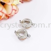 Buckle, Round, Code 0283026, White Gold Plated, 2pcs/pkt Buckle  Jewelry Findings, White Gold Plating