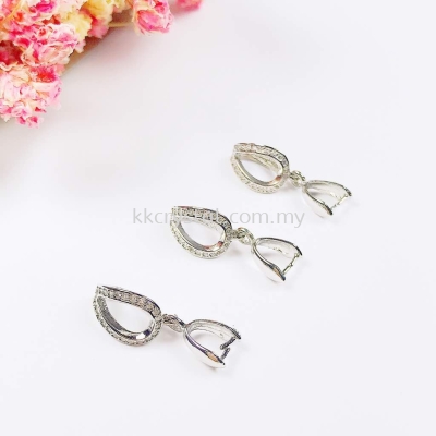 Pendant Clips, Code 0283024, White Gold Plated, 5pcs/pkt 