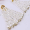 Tassel, Crown Charm & Pearl, Code 04#, Gold Plated, 2pcs/pkt Tassel  Jewelry Findings, White Gold Plating