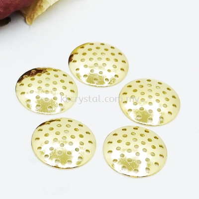 Perforted Disc, 18mm, Gold, 013031,40pcs/pkt