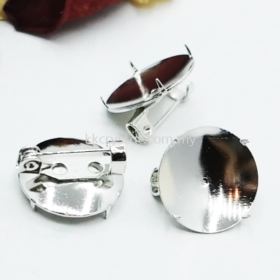 Disc Pin Brooch, 18mm, Plated, 008013, 20pcs/pkt