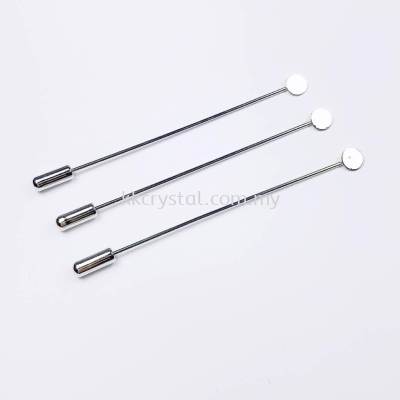 Shawl Pin (Hijab Pin) with End Cap & 6mm Flat Pad, 1.0*7mm, 501031, Plated, 20pcs/pkt