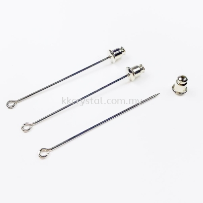 Shawl Pin with End Cap 04#, 08*43mm, Plated, 501048, 40pcs/pkt