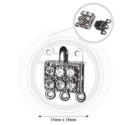 Fashion Clasp, H5635, 3Holes, Platted, 5pcs/pkt (BUY 1 GET 1 FREE)