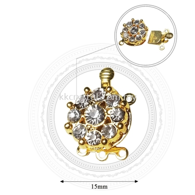 Fashion Clasp, H8934, 3Holes, Gold, 4pcs/pkt (BUY 1 GET 1 FREE)