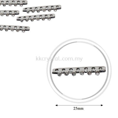 Fashion Rhinestone Diverter, S5570 Silver White 28mm, 10pcs/pkt (BUY 1 GET 1 FREE)