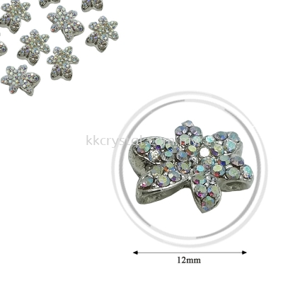 Fashion Rhinestone Diverter, S1026 Silver Crystal AB 12mm, 6pcs/pkt (BUY 1 GET 1 FREE)