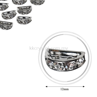 Fashion Rhinestone Diverter, S2910 Silver Crystal 12mm, 10pcs/pkt (BUY 1 GET 1 FREE)