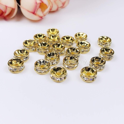 Seperator Rondelle, 7mm, Gold Plating, 20pcs/pkt