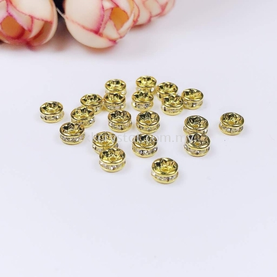 Seperator Rondelle, 5mm, Gold Plating, 20pcs/pkt