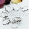 Hoop Earring Larch Back with Rhinestone, Silver Plating, 20pcs/pkt Earring Findings  Jewelry Findings