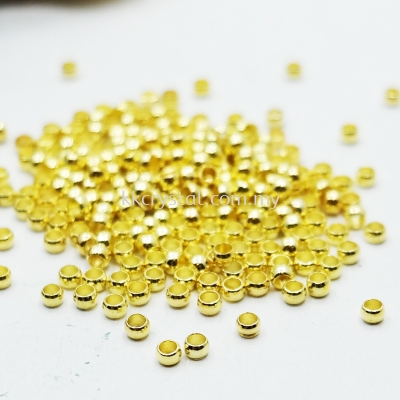 Crimp Beads (Stopper), 2.5mm, Gold Plating