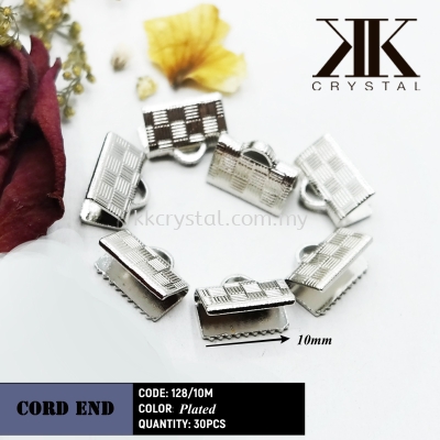 Cord End, 128/10M, Plated, 500485, 30pcs/pkt