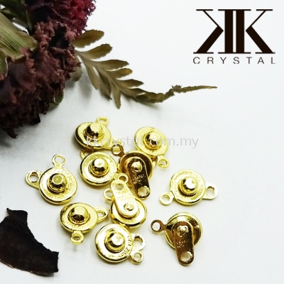 Clasp Button, 9x16mm, Gold Plating, 10pcs/pkt