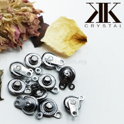 Clasp Button, 9x16mm, Plated, 10pcs/pkt