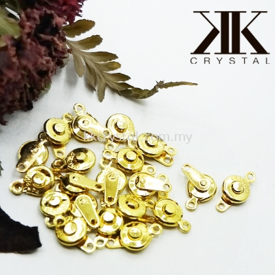 Clasp Button, 7x14mm, Gold Plating, 20pcs/pkt