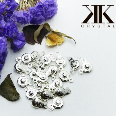 Clasp Button, 7x14mm, SIlver Plating, 20pcs/pkt