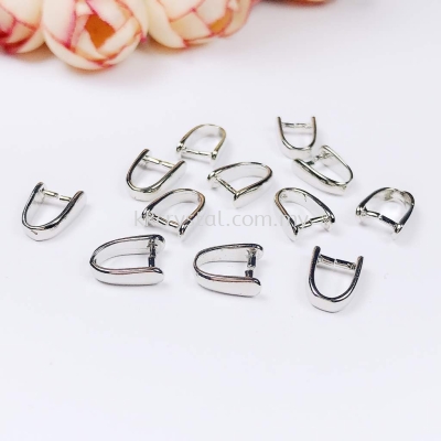 Pendant Clips, Pinch Style (Medium), Plated, 012017, 15pcs/pack