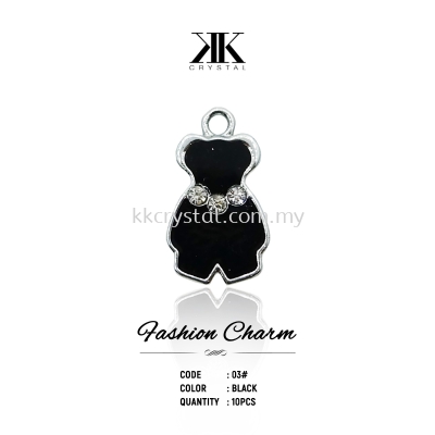 Fashion Charm, Code 03# Black, 10pcs/pack