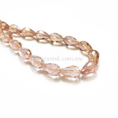 Crystal China, Teardrop 10mm, B50 Peach AB