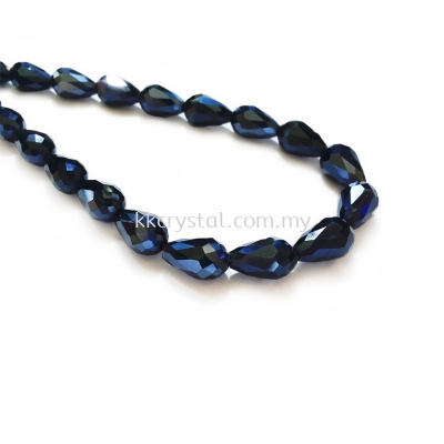 Crystal China, Teardrop 10mm, B69 Hematite 2x