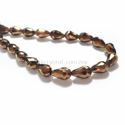 Crystal China, Teardrop 08mm, B79 Metalic Brown