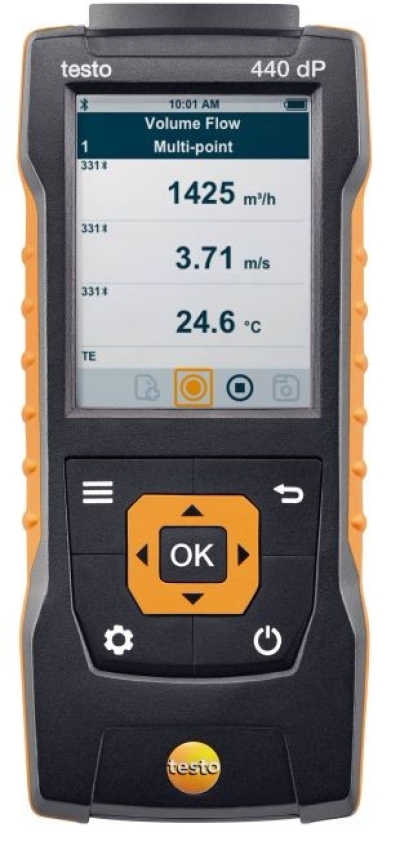 testo 440 dP - Air velocity and IAQ measuring instrument including differential pressure sensor