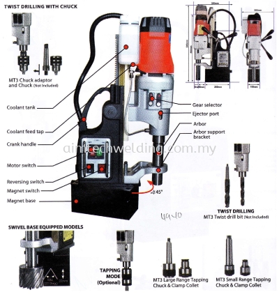 4 SPEED SWIVEL BASE MAGNETIC DRILLING MACHINES(MDS750)