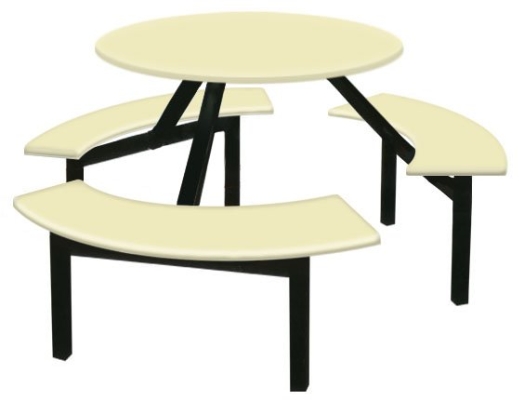 AK607 - FIBRE GLASS TABLE WITH CURVE BENCH