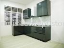 Aluminium kitchen cabinet - Setia Alam BATTLESHIP GREY 4G GLASS DOOR Aluminium kitchen cabinet