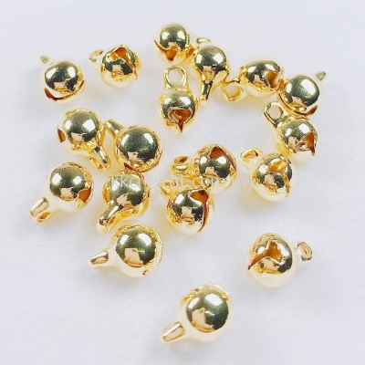 Charm, Bell, 6mm, 0283038, White Gold Plated, Gold Plating, 20pcs/pack