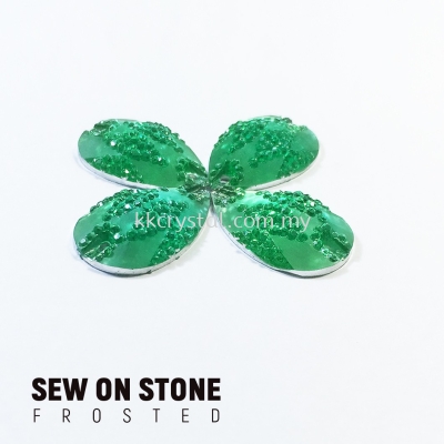 Sew On Stone, Frosted Print, 02# Teardrop, 15x22mm, Color 08#, 4pcs/pack (BUY 1 GET 1 FREE)