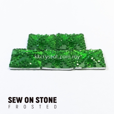 Sew On Stone, Frosted Print, 01# Square, 14x14mm, Color 20#, 5pcs/pack (BUY 1 GET 1 FREE)