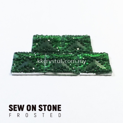 Sew On Stone, Frosted Print, 01# Square, 14x14mm, Color 21#, 5pcs/pack (BUY 1 GET 1 FREE)